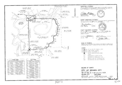 Click to see Record of Survey Book 17, pg. 41 of Nevada County Recorders Survey Maps Book 17