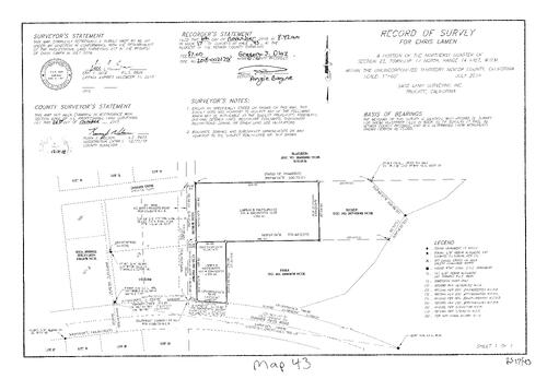 Click to see Record of Survey Book 17, pg. 43 of Nevada County Recorders Survey Maps Book 17