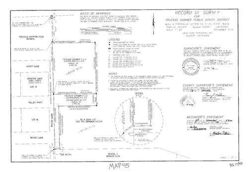 Click to see Record of Survey Book 17, pg. 45 of Nevada County Recorders Survey Maps Book 17