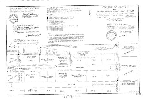 Click to see Record of Survey Book 17, pg. 49 of Nevada County Recorders Survey Maps Book 17