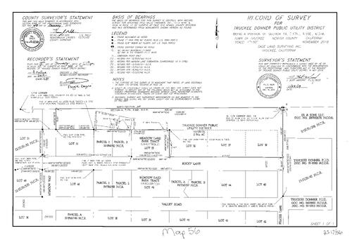 Click to see Record of Survey Book 17, pg. 56 of Nevada County Recorders Survey Maps Book 17