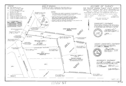 Click to see Record of Survey Book 17, pg. 58 of Nevada County Recorders Survey Maps Book 17