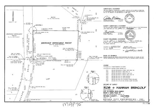 Click to see Survey 17, pg. 76 (2019) of Nevada County Recorders Survey Maps Book 17