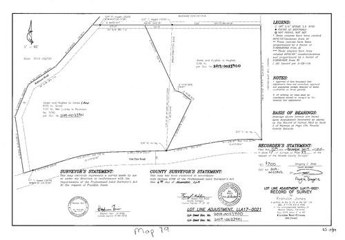 Click to see Survey 17, pg. 79. (2019) of Nevada County Recorders Survey Maps Book 17