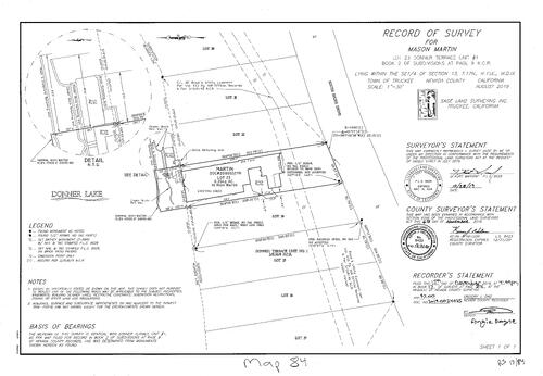Click to see Record of Survey Book 17, pg. 084 of Nevada County Recorders Survey Maps Book 17