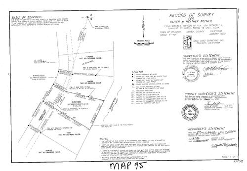 Click to see Survey book 17, pg. 095 of Nevada County Recorders Survey Maps Book 17