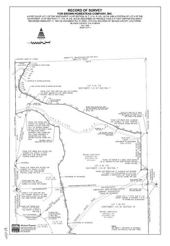Click to see Record of Survey, Book 17, pg. 101, 2020 of Nevada County Recorders Survey Maps Book 17