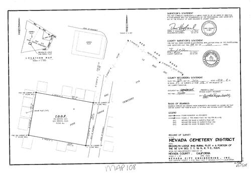 Click to see Record of Survey, Book 17, pg. 108, 2020 of Nevada County Recorders Survey Maps Book 17