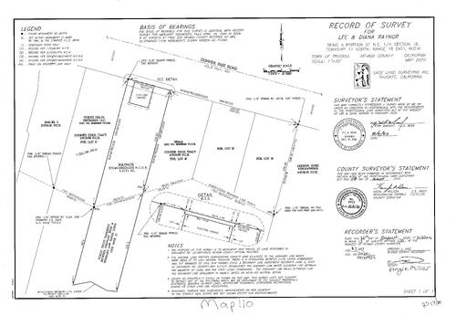 Click to see Record of Survey, Book 17, pg. 110, 2020 of Nevada County Recorders Survey Maps Book 17