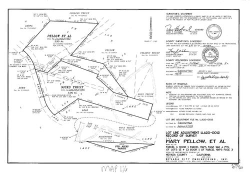 Click to see Record of Survey, Book 17, pg. 116, 2020 of Nevada County Recorders Survey Maps Book 17