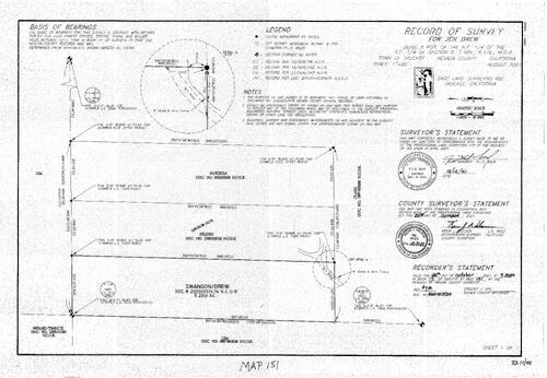 Click to see Record of Survey, Book 17, pg. 151, 2021 of Nevada County Recorders Survey Maps Book 17