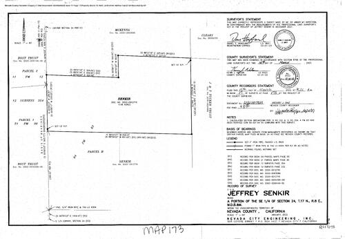 Click to see Record of Survey Book 17, pg. 173 (2022) of Nevada County Recorders Survey Maps Book 17