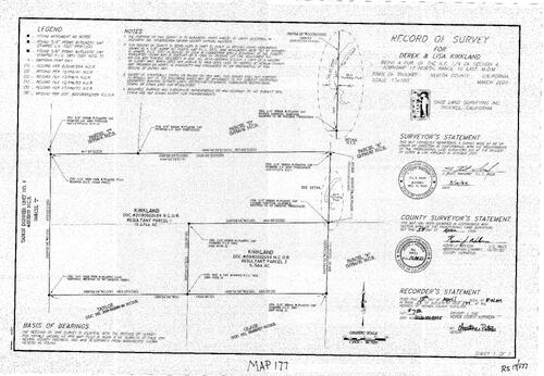 Click to see Record of Survey Book 17, pg. 177 (2022) of Nevada County Recorders Survey Maps Book 17