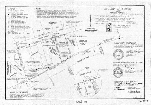 Click to see Record of Survey Book 17, pg. 179 (2022) of Nevada County Recorders Survey Maps Book 17