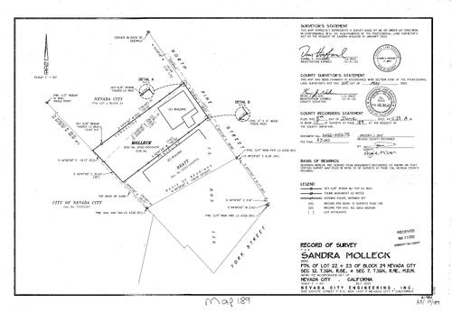 Click to see Record of Survey Book 17, pg. 189 (2022) of Nevada County Recorders Survey Maps Book 17