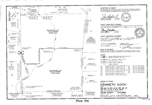 Click to see Record of Survey book 17, pg. 195 (2022) of Nevada County Recorders Survey Maps Book 17