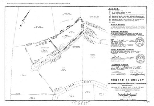 Click to see Record of Survey Book 17, pg. 197 (2022) of Nevada County Recorders Survey Maps Book 17