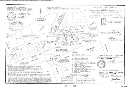 Click to see Record of Survey Book 17, pg. 203 (2022) of Nevada County Recorders Survey Maps Book 17