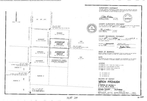 Click to see Record of Survey Book 17, pg. 208 (2022) of Nevada County Recorders Survey Maps Book 17