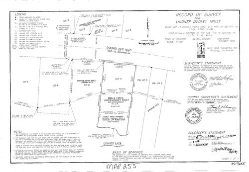 Click to see Record of Survey Book 17, pg. 255 (2023) of Nevada County Recorders Survey Maps Book 17