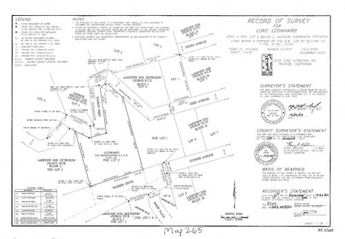 Click to see Record of Survey Book 17, pg. 265 (2023) of Nevada County Recorders Survey Maps Book 17