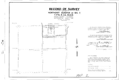 Click to see Record of Survey Book 2, pg. 2 (1961) of Nevada County Recorders Survey Maps Book 2