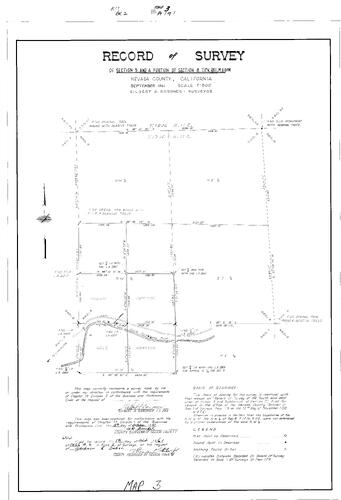 Click to see Record of Survey Book 2, pg. 3 (1961) of Nevada County Recorders Survey Maps Book 2
