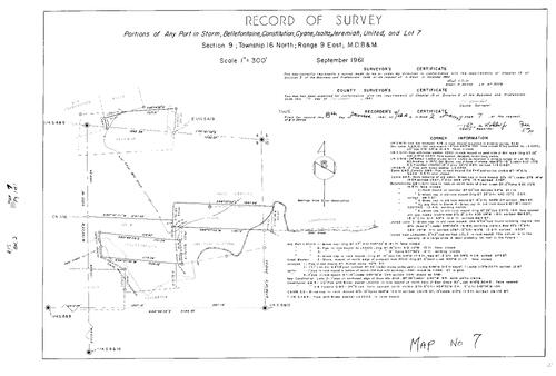 Click to see Record of Survey Book 2, pg. 7 (1961) of Nevada County Recorders Survey Maps Book 2