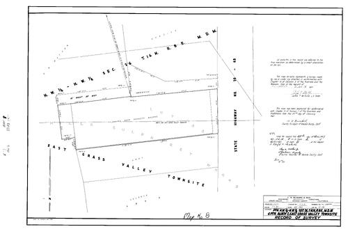 Click to see Record of Survey Book 2, pg. 8 (1962) of Nevada County Recorders Survey Maps Book 2