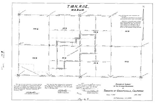 Click to see Record of Survey Book 2, pg. 9 (1962) of Nevada County Recorders Survey Maps Book 2