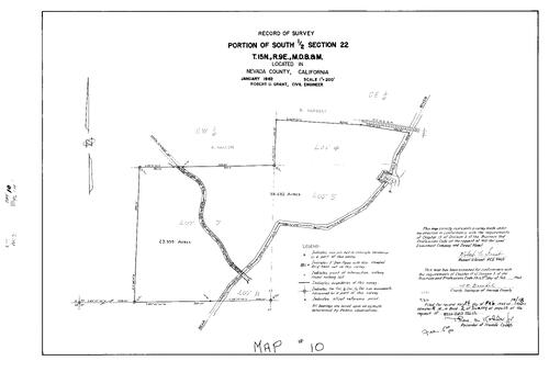 Click to see Record of Survey Book 2, pg. 10 (1962) of Nevada County Recorders Survey Maps Book 2