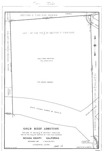 Click to see Record of Survey Book 2, pg. 16 (1962) of Nevada County Recorders Survey Maps Book 2