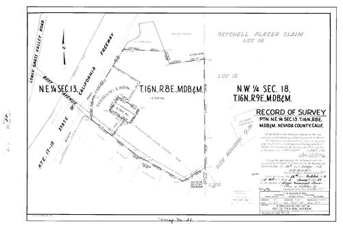 Click to see Record of Survey Book 2, pg. 22 (1962) of Nevada County Recorders Survey Maps Book 2