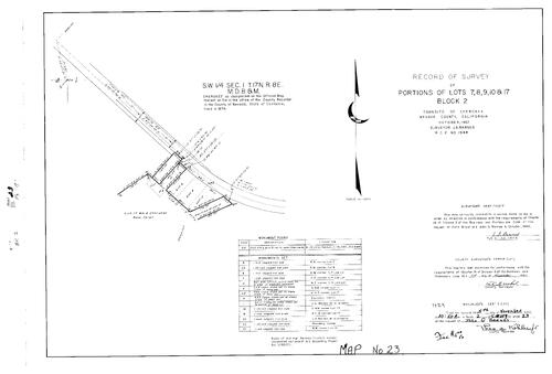 Click to see Record of Survey Book 2, pg. 23 (1962) of Nevada County Recorders Survey Maps Book 2