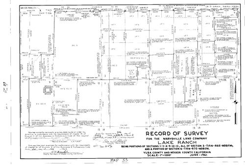 Click to see Record of Survey Book 2, pg. 33 (1963) of Nevada County Recorders Survey Maps Book 2