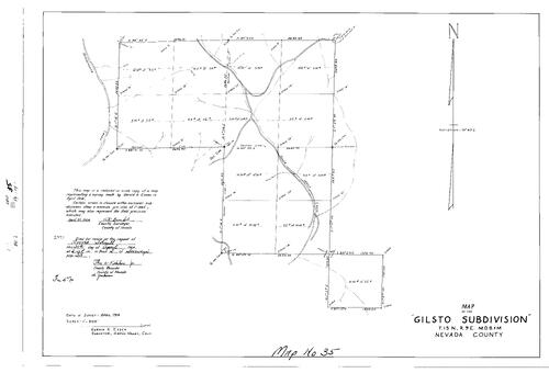 Click to see Record of Survey Book 2, pg. 35 (1964) of Nevada County Recorders Survey Maps Book 2