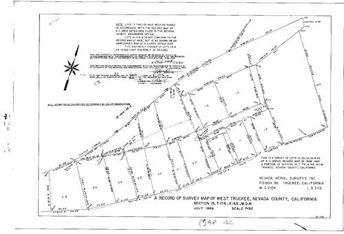 Click to see Record of Survey Book 2, pg. 42 (1964) of Nevada County Recorders Survey Maps Book 2