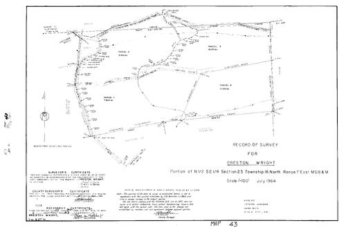 Click to see Record of Survey Book 2, pg. 43 (1964) of Nevada County Recorders Survey Maps Book 2