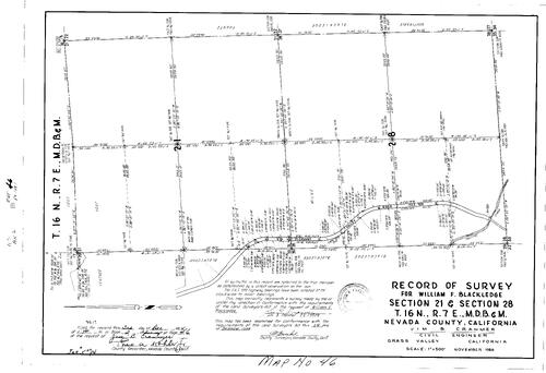 Click to see Record of Survey Book 2, pg. 46 (1964) of Nevada County Recorders Survey Maps Book 2