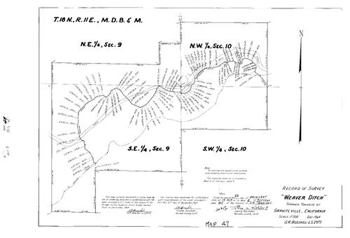 Click to see Record of Survey Book 2, pg. 47 (1964) of Nevada County Recorders Survey Maps Book 2
