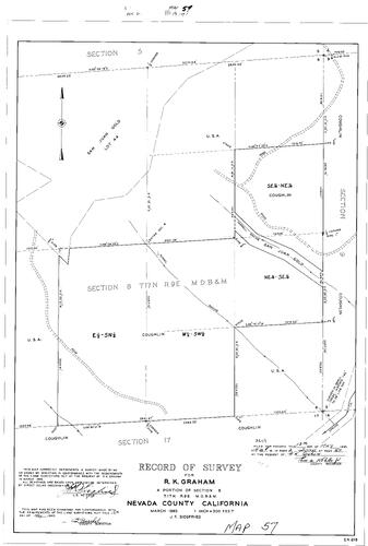 Click to see Survey Book 2, pg. 57 (1965) of Nevada County Recorders Survey Maps Book 2