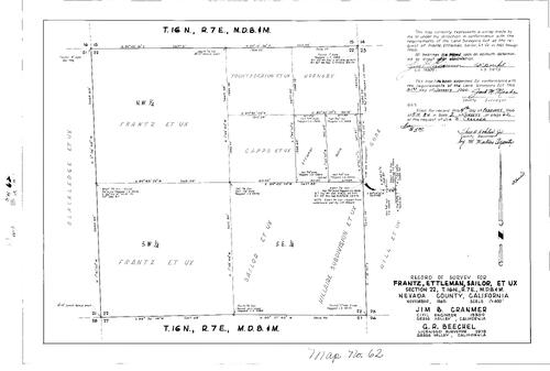 Click to see Survey Book 2, pg. 62 (1966) of Nevada County Recorders Survey Maps Book 2