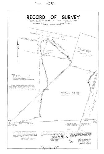 Click to see Survey Book 2, pg. 65 (1966) of Nevada County Recorders Survey Maps Book 2