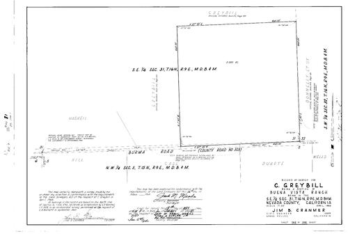 Click to see Record of Survey Book 2, pg. 81 (1966) of Nevada County Recorders Survey Maps Book 2