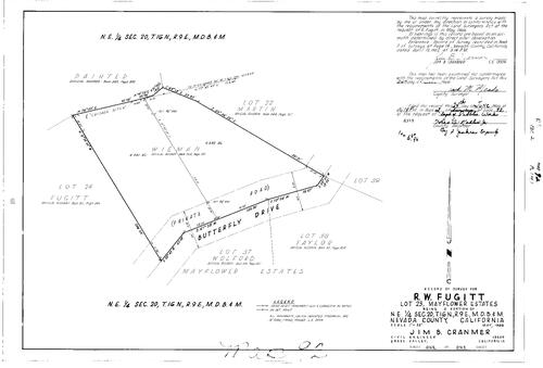 Click to see Record of Survey Book 2, pg. 92 (1966) of Nevada County Recorders Survey Maps Book 2