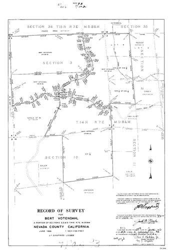 Click to see Record of Survey Book 2, pg. 93 (1966) of Nevada County Recorders Survey Maps Book 2