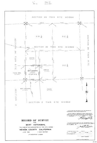 Click to see Record of Survey Book 2, pg. 93 (1966) of Nevada County Recorders Survey Maps Book 2