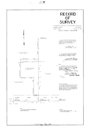 Click to see Record of Survey Book 2, pg. 98 (1966) of Nevada County Recorders Survey Maps Book 2