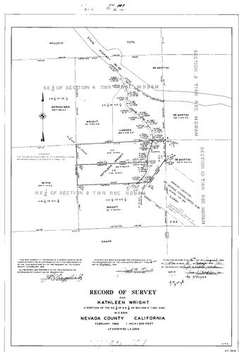 Click to see Record of Survey Book 2, pg. 101 (1966) of Nevada County Recorders Survey Maps Book 2