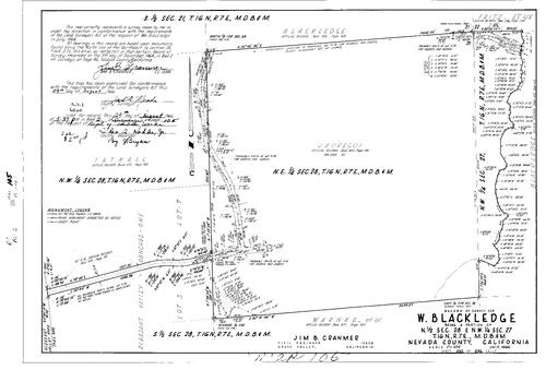 Click to see Record of Survey Book 2, pg. 105 (1966) of Nevada County Recorders Survey Maps Book 2